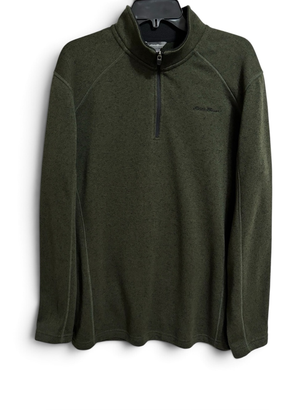 Eddie Bauer Radiator Fleece Quarter-Zip Hunter Green Pullover Size Large Tall